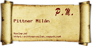Pittner Milán névjegykártya