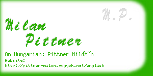 milan pittner business card